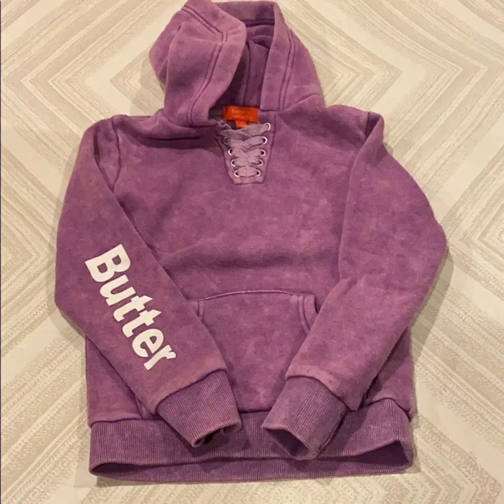 Butter Girls Purple Pocket Hoodie Sparkle Sweatshirt Size 5